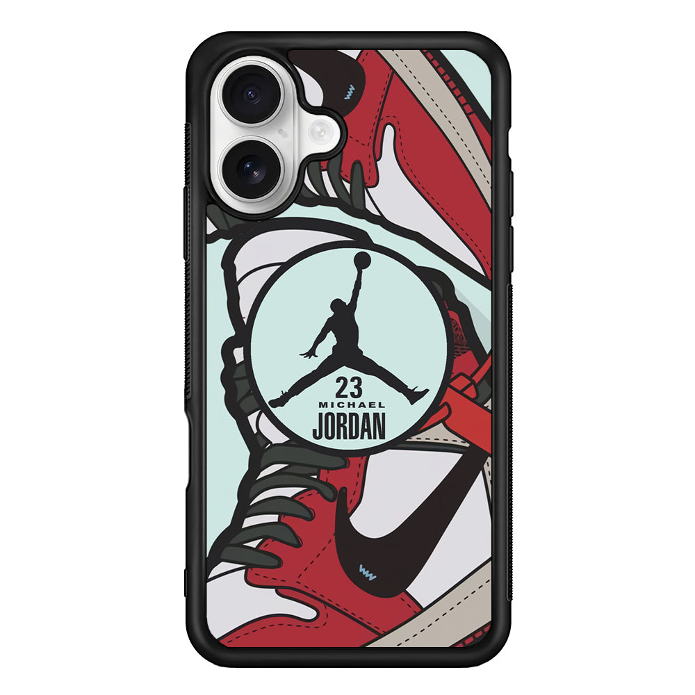 Air Jordan Circle in Collaboration iPhone 16 Plus Case – Slim Fit Protective Phone Case