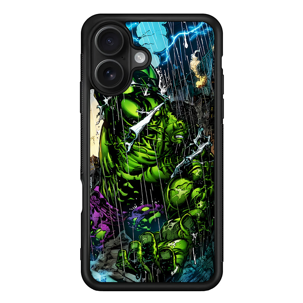 Angry Hulk Destroys The City iPhone 16 Case - Oxvistore