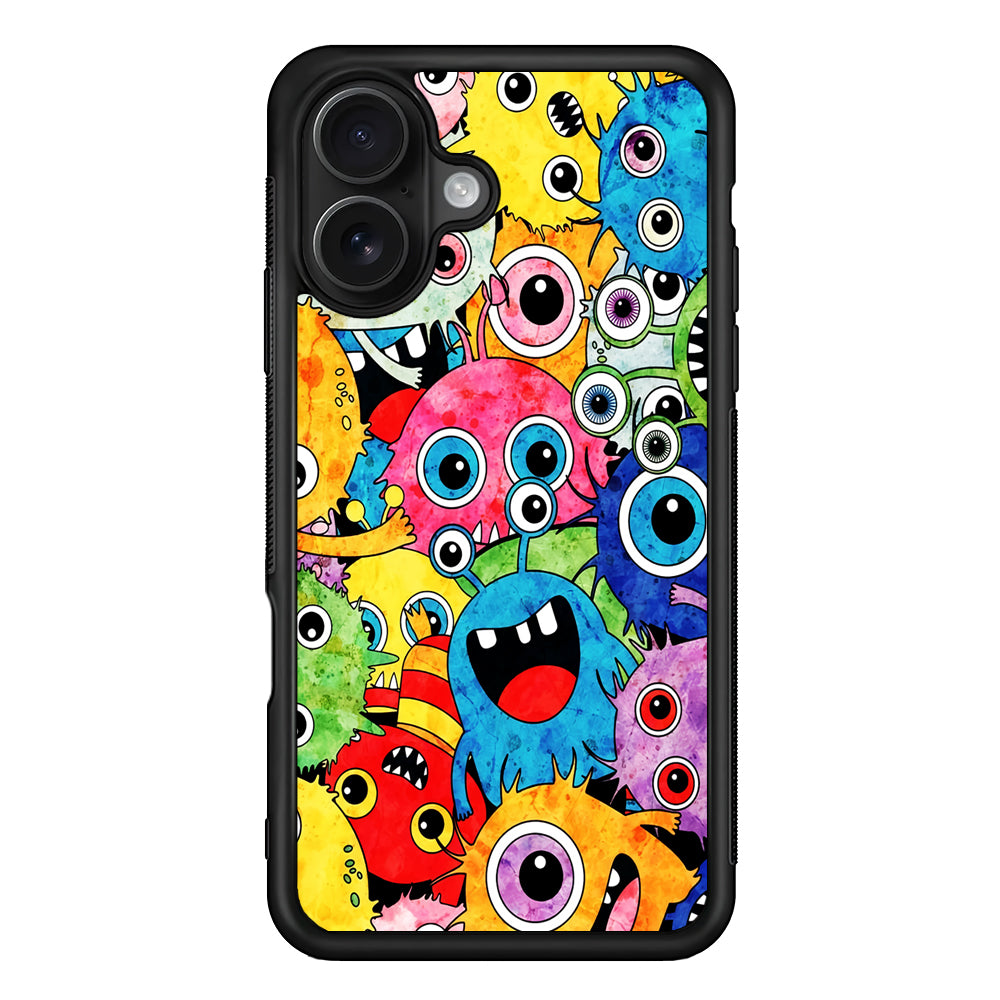 Cute Monster Doodle iPhone 16 Case - Oxvistore