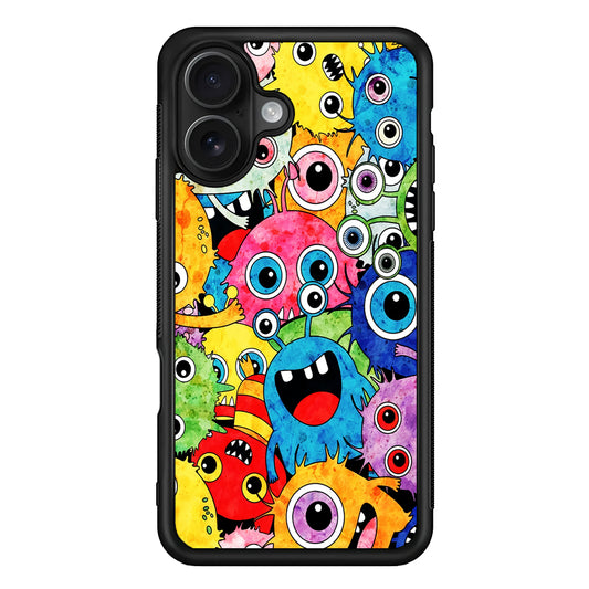 Cute Monster Doodle iPhone 16 Case - Oxvistore