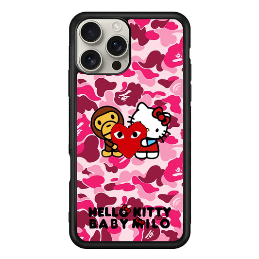 Bape Baby Milo X Hello Kitty iPhone 16 Pro Max Case | Slim Rubber Case for iPhone 16 Pro Max