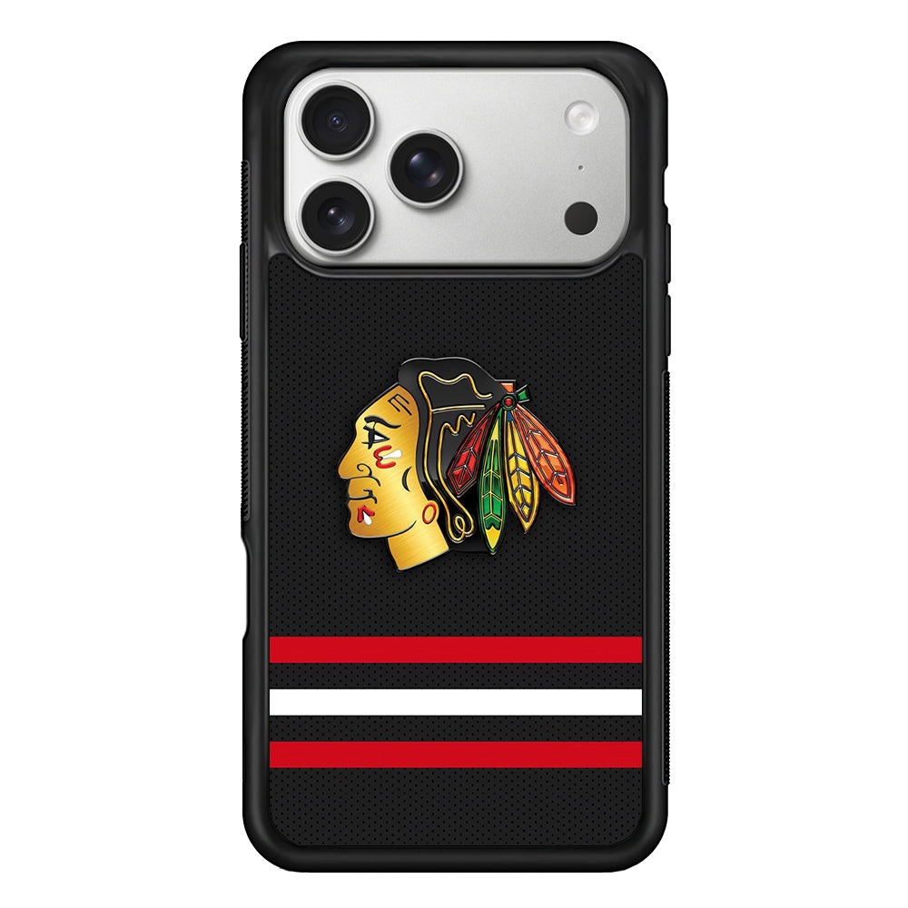 Chicago Blackhawks Pattern iPhone 17 Pro Case | Slim Rubber Case for iPhone 17 Pro