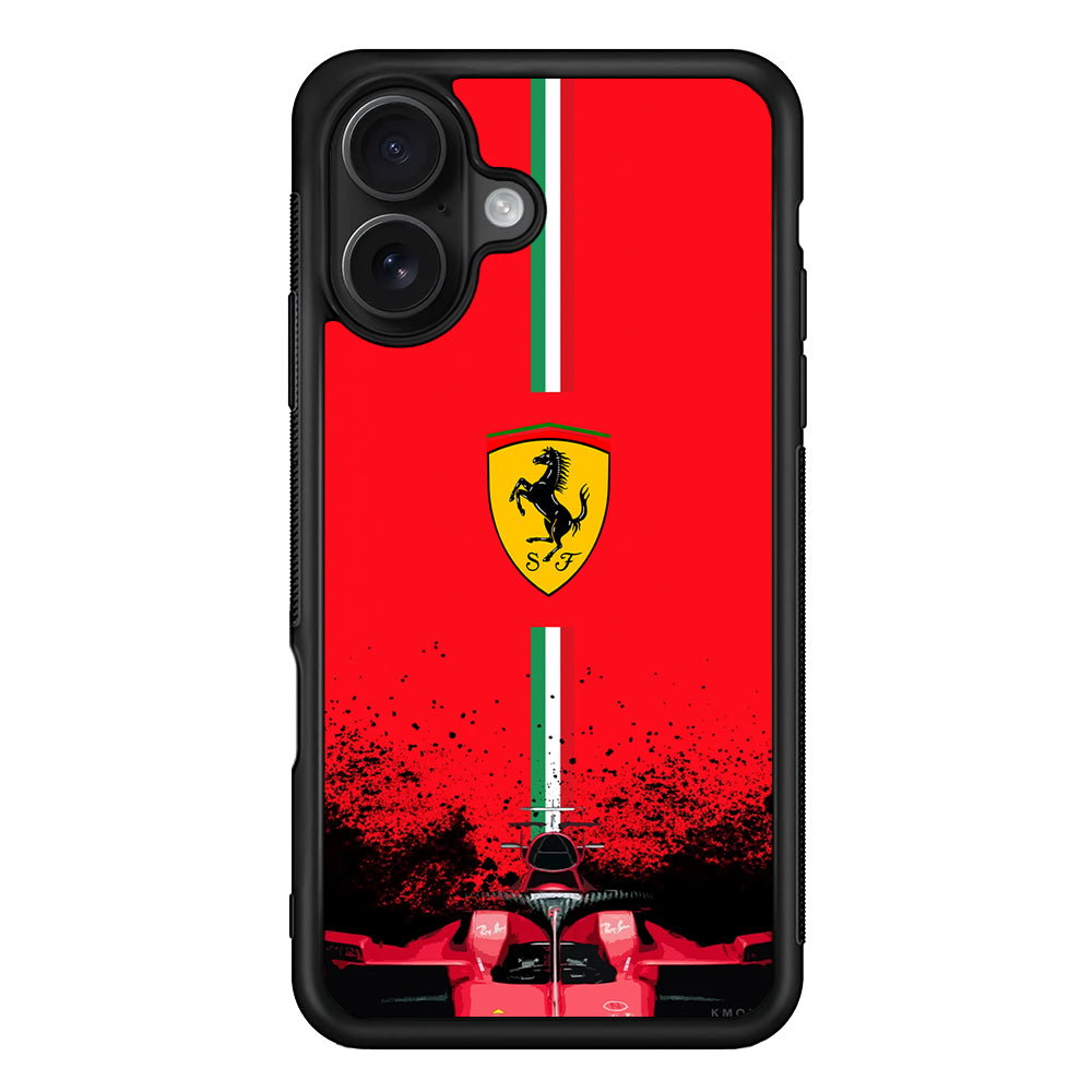 Ferrari Luxury Car Logo iPhone 16 Case | Slim Rubber Case for iPhone 16