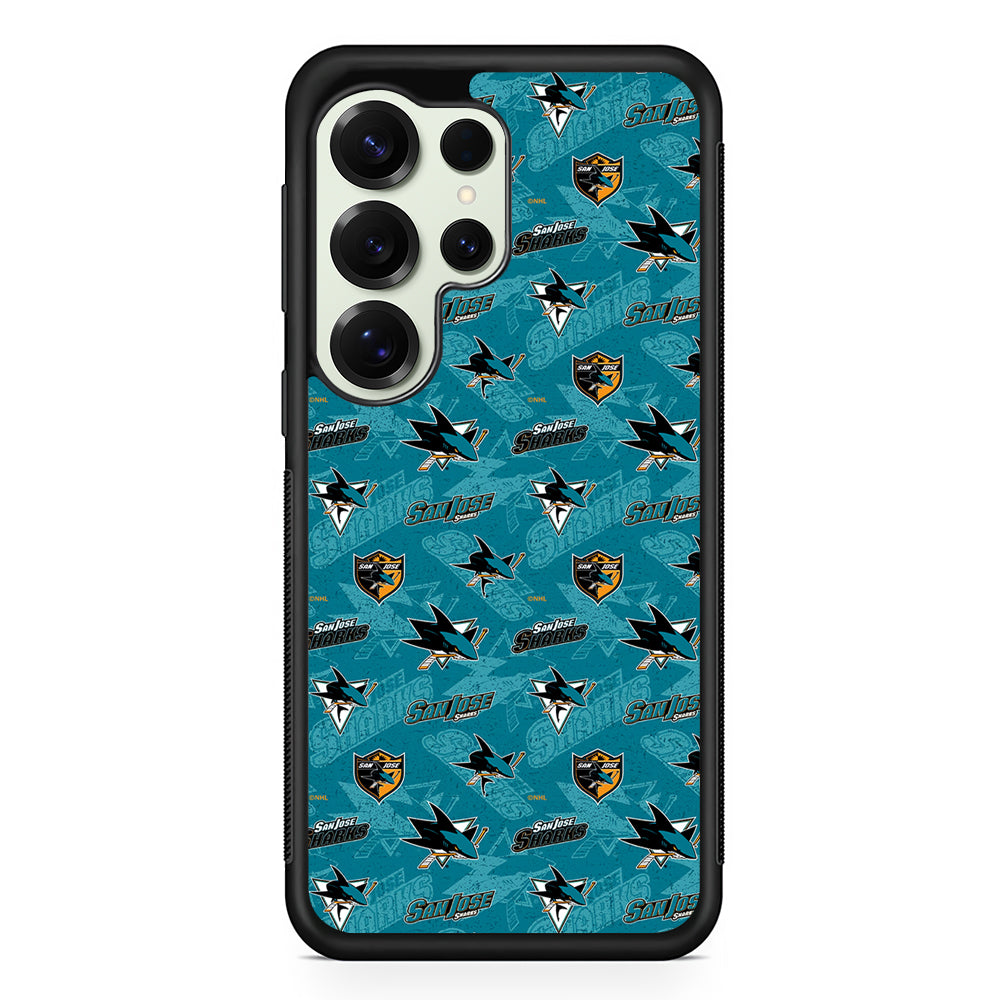 San Jose Sharks Pattern Samsung Galaxy S25 Ultra Case | Durable Rubber Case for Samsung Galaxy S25 Ultra