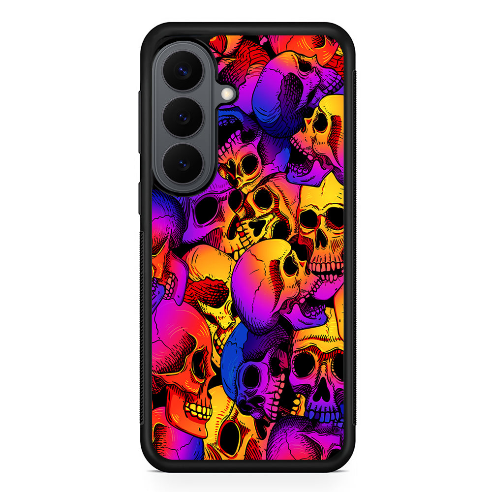 Skulls Pattern Gradient Samsung Galaxy S26 Plus Case | Slim Rubber Case for Samsung Galaxy S26 Plus