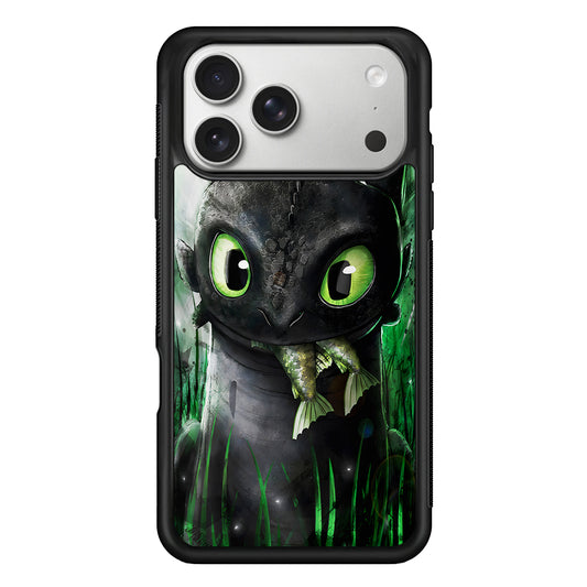 Toothless Eats Fish iPhone 17 Pro Case | Slim Rubber Case for iPhone 17 Pro