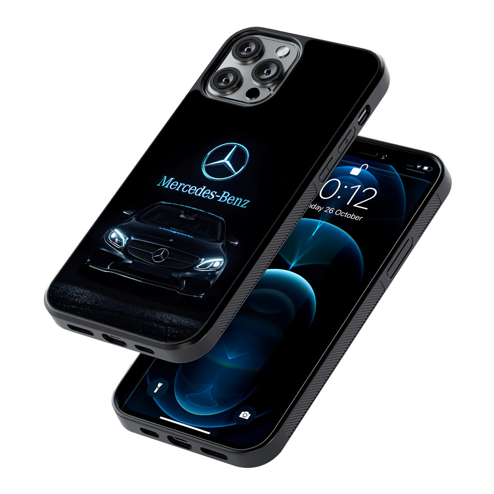 Mercedes-Benz Blue Dark Aesthetic 2D Rubber Phone Case | Durable Phone Case