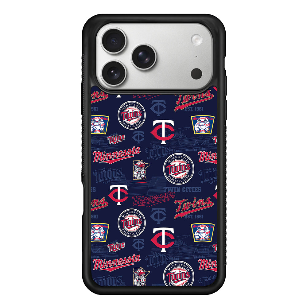 Minnesota Twins Pattern iPhone 17 Pro Case | Slim Rubber Case for iPhone 17 Pro