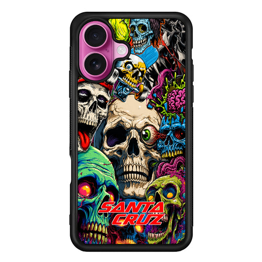 Santa Cruz Skateboard Skull iPhone 17 Case | Slim Rubber Case for iPhone 17