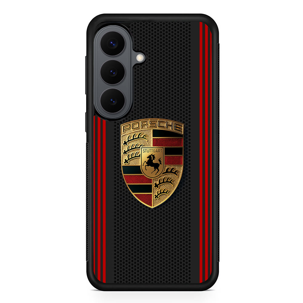 Porsche Gold Emblem Samsung Galaxy S26 Plus Case | Slim Rubber Case for Samsung Galaxy S26 Plus