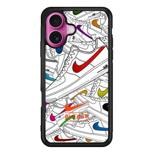 Nike Air White Shoes Pile iPhone 17 Case - Slim Rubber Case for iPhone 17