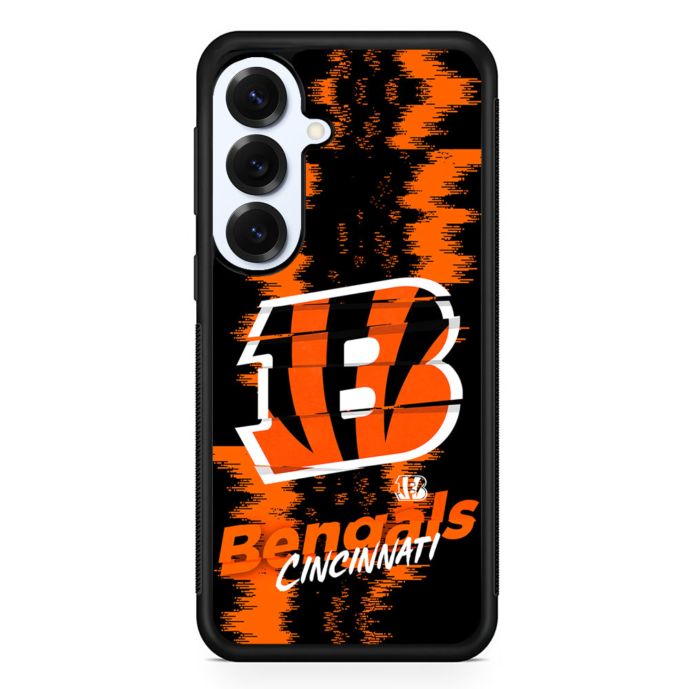 Cincinnati Bengals Abstract Color Samsung Galaxy S25 Plus Case | Slim Rubber Cover for Samsung Galaxy S25 Plus