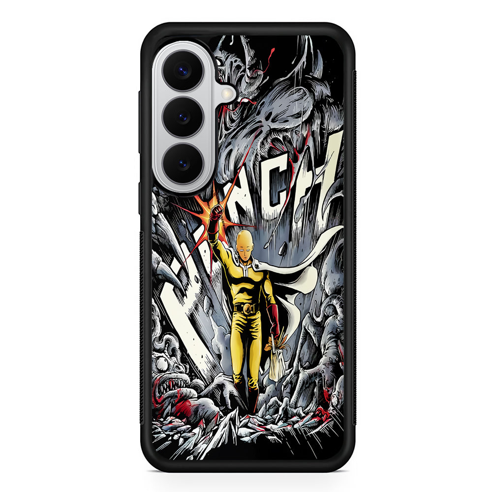 Saitama Hits The Monsters Samsung Galaxy S26 Case | Protective Rubber Cover