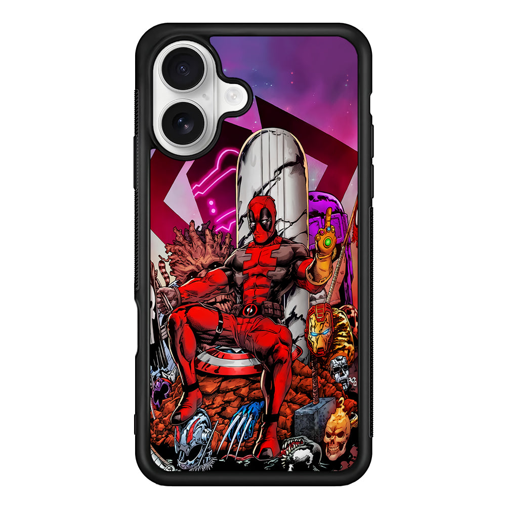Deadpool Kills Everyone iPhone 16 Plus Case | Durable Protective Rubber Cover