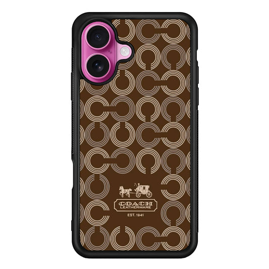Coach Pattern Brown iPhone 17 Case | Slim Rubber Case for iPhone 17