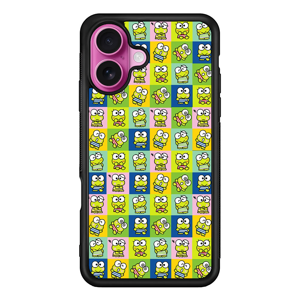 Keroppi Frog Cartoons Pattern iPhone 17 Case | Slim Protective Rubber Phone Cover
