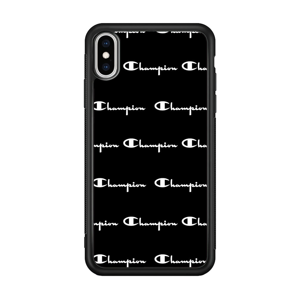 Champion Bland And White iPhone Xs Max Case | Slim Rubber Case for iPhone Xs Max