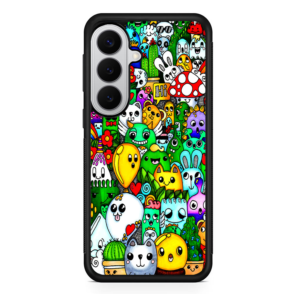 Cute Doodle Art Colorful Samsung Galaxy S26 Case | Protective Rubber Cover