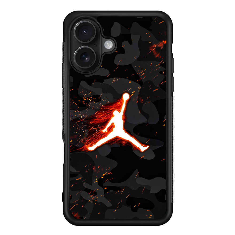 Air Jordan Logo On Fire iPhone 16 Case - Oxvistore
