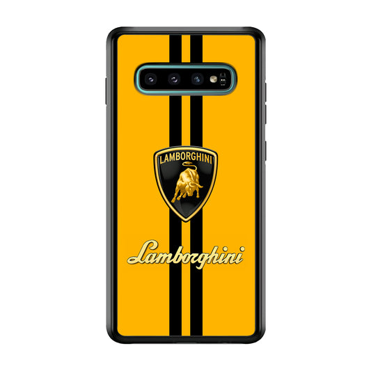 Lamborghini Logo Yellow Samsung Galaxy S10 Plus Case | Slim Rubber Case for Samsung Galaxy S10 Plus