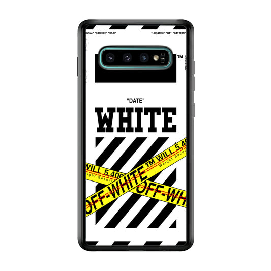 Off White Warning Line Samsung Galaxy S10 Plus Case | Slim Rubber Case for Samsung Galaxy S10 Plus
