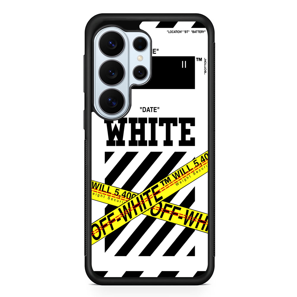 Off White Warning Line Samsung Galaxy S26 Ultra Case | Protective Phone Cover