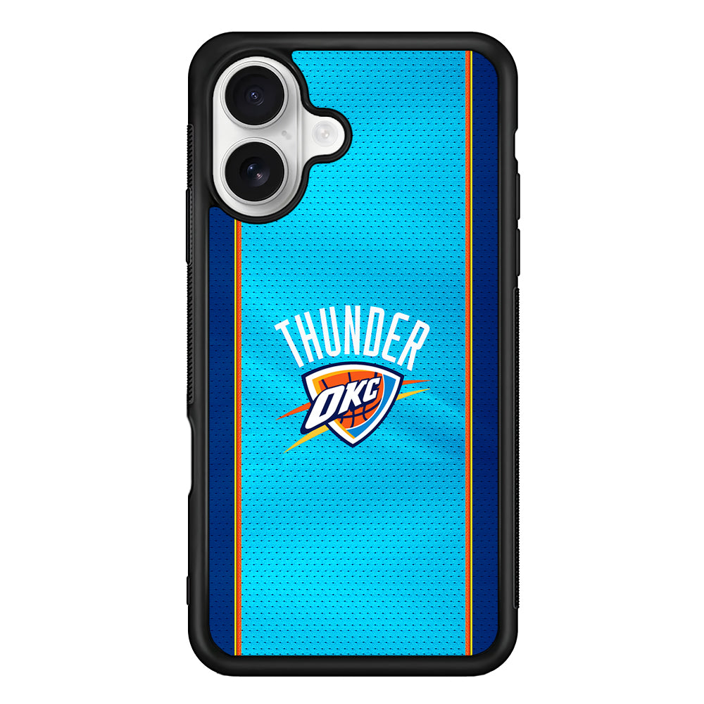 Oklahoma City Thunder Pattern iPhone 16 Plus Case | Durable Protective Rubber Cover