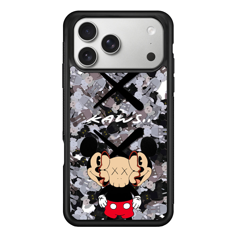 Kaws and Mickey Mask iPhone 17 Pro Case | Slim Rubber Case for iPhone 17 Pro