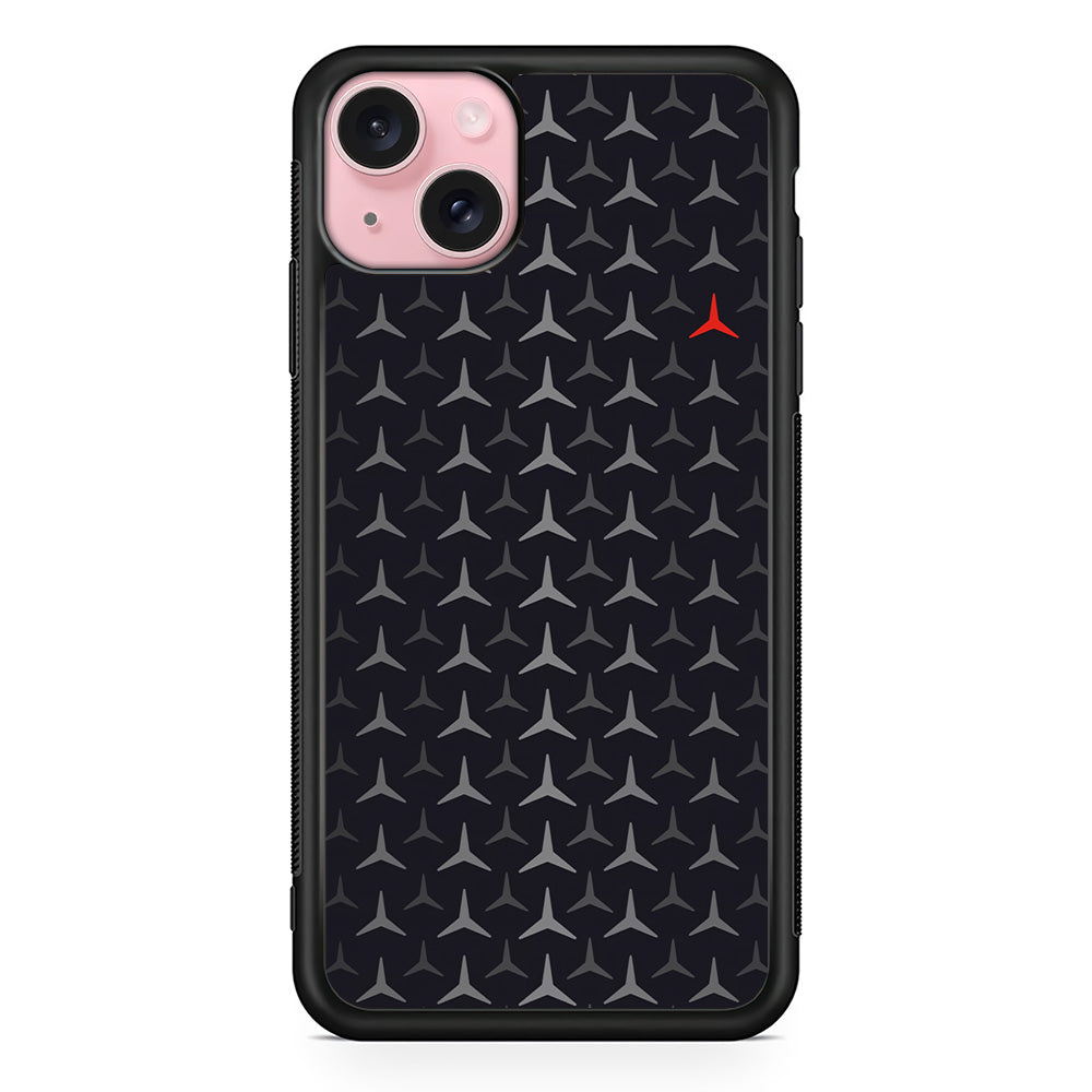 Mercedes-Benz Logos Pattern iPhone 15 Case | Slim Rubber Case for iPhone 15