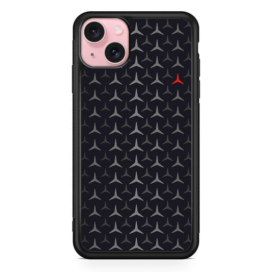 Mercedes-Benz Logos Pattern iPhone 15 Case | Slim Rubber Case for iPhone 15
