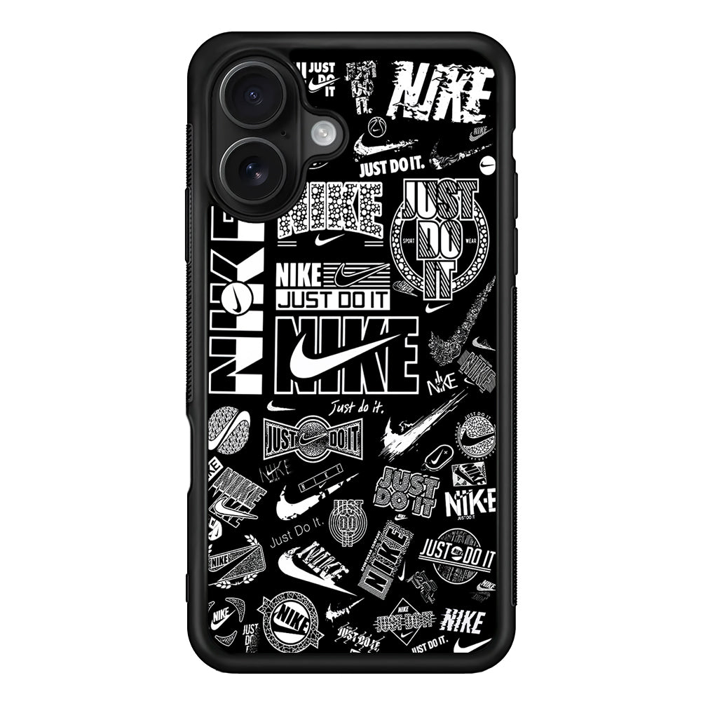 Cool Nike Logo Black White iPhone 16 Case - Oxvistore