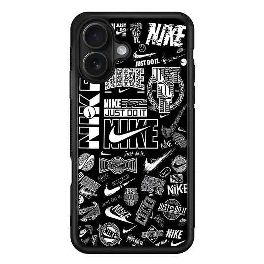 Cool Nike Logo Black White iPhone 16 Case - Oxvistore