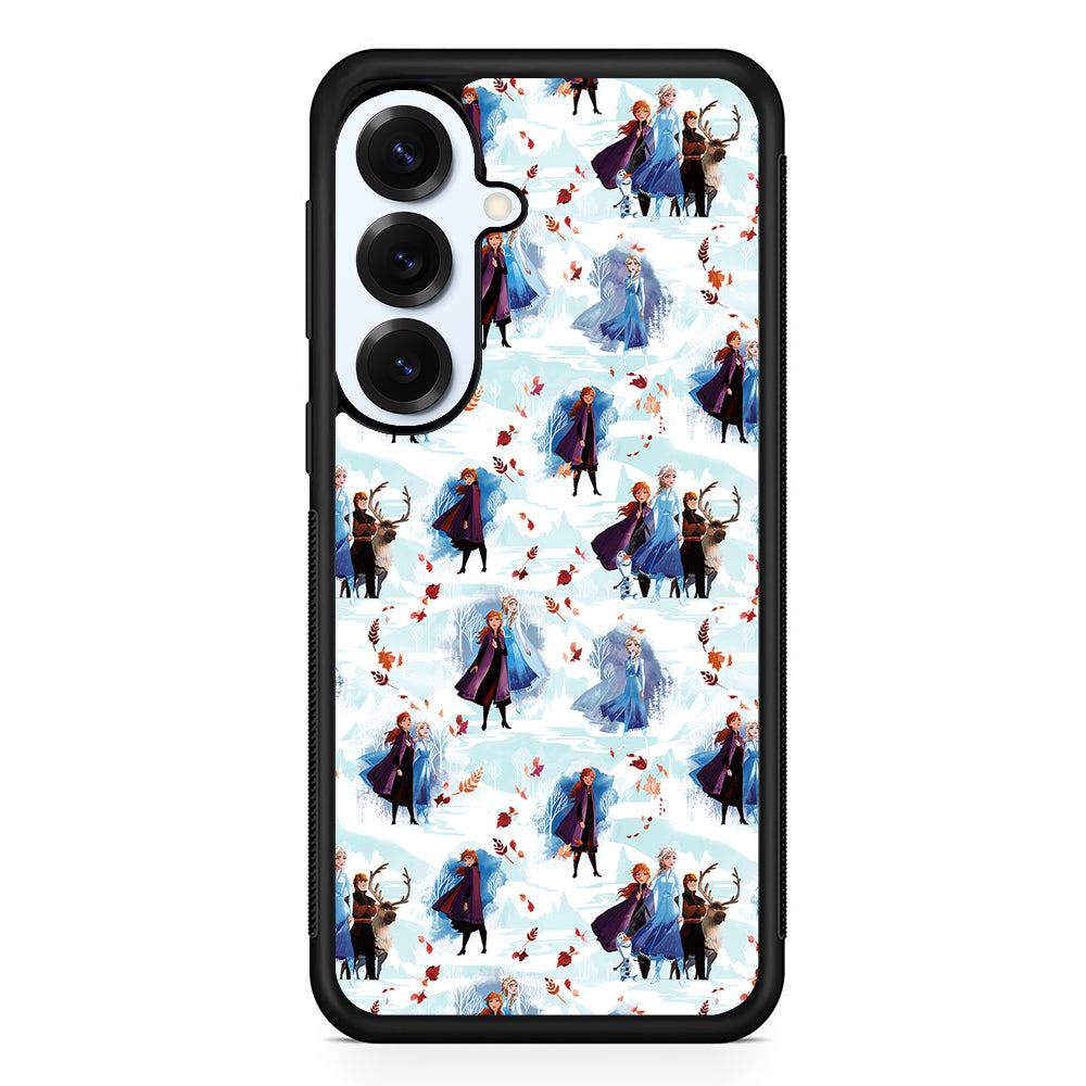Elsa Anna Frozen Pattern Autumn Samsung Galaxy S25 Plus Case | Slim Rubber Cover for Samsung Galaxy S25 Plus