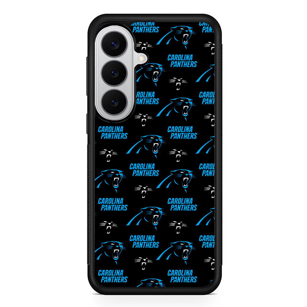 Carolina Panthers Logo Pattern Samsung Galaxy S26 Case | Protective Rubber Cover