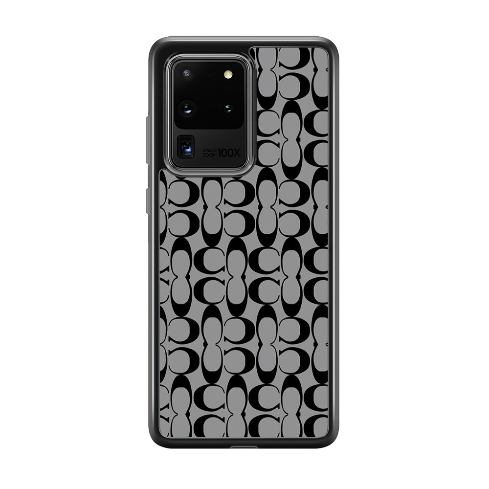 Coach Black Grey Samsung Galaxy S20 Ultra Case | Slim Rubber Case for Samsung Galaxy S20 Ultra