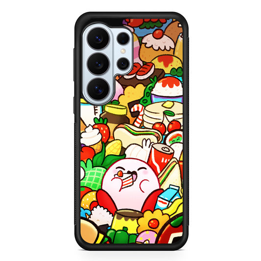 Kirby and a Stack of Food Samsung Galaxy S26 Ultra Case | Protective Phone Cover