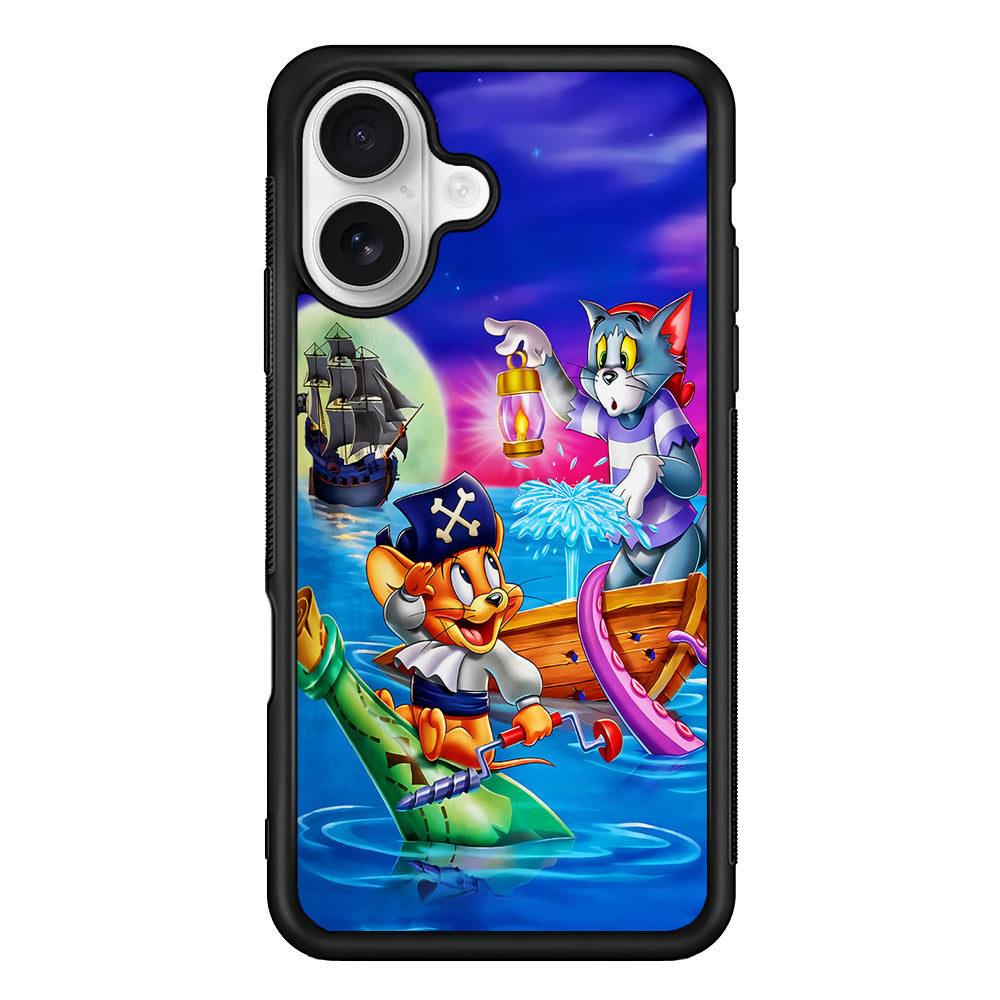 Tom and Jerry Pirates iPhone 16 Plus Case | Durable Protective Rubber Cover