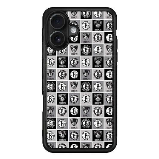 Brooklyn Nets Pattern iPhone 16 Case - Oxvistore