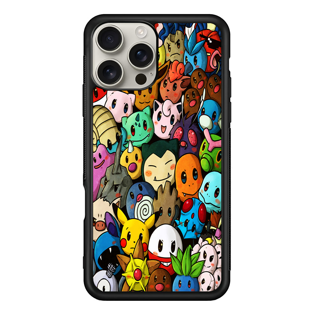 Bunch of Cute Pokemon iPhone 16 Pro Max Case | Stylish Protective Case for iPhone 16 Pro Max