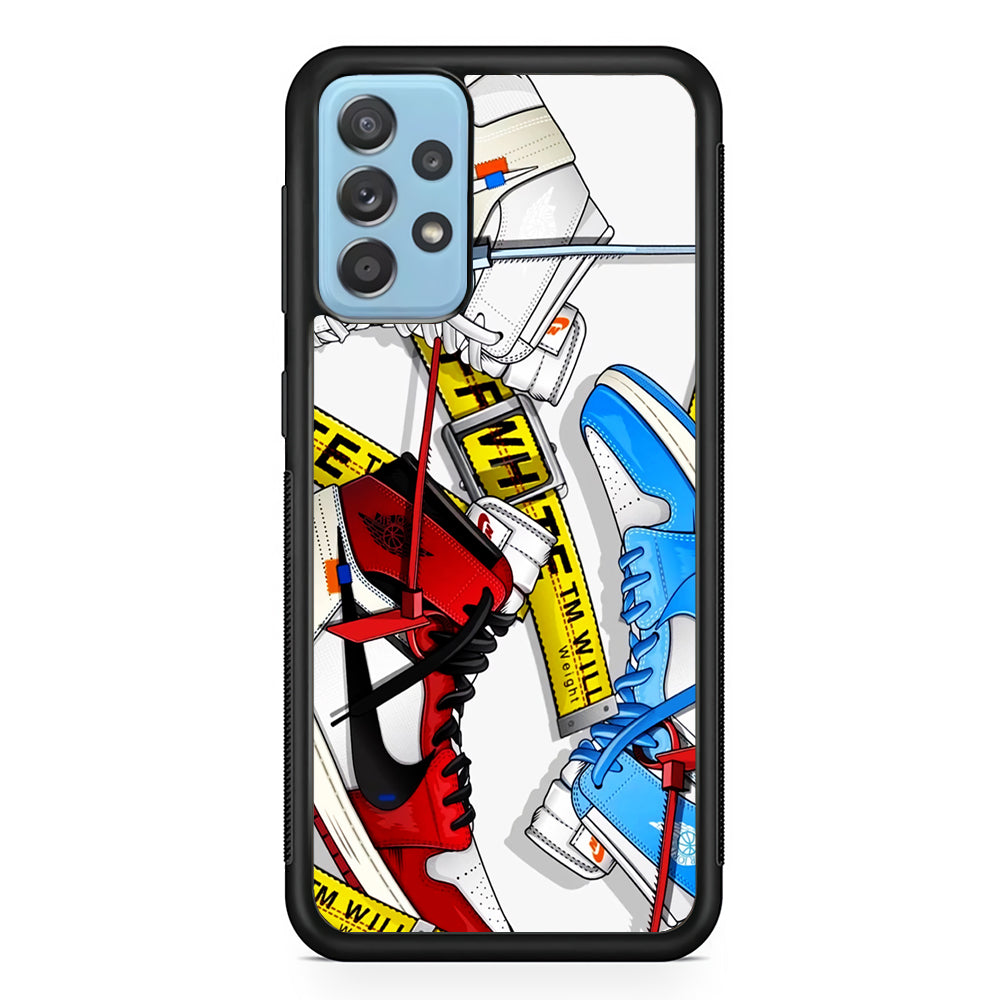 Nike Air x Off White Shoes Colase Samsung Galaxy A72 Case | Slim Rubber Case for Samsung Galaxy A72