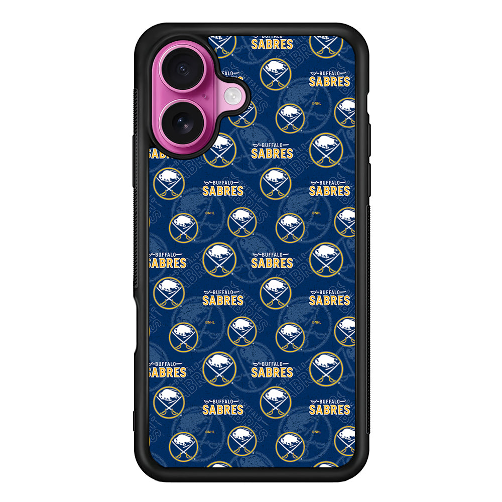 Buffalo Sabres Pattern iPhone 17 Case | Slim Protective Rubber Phone Cover