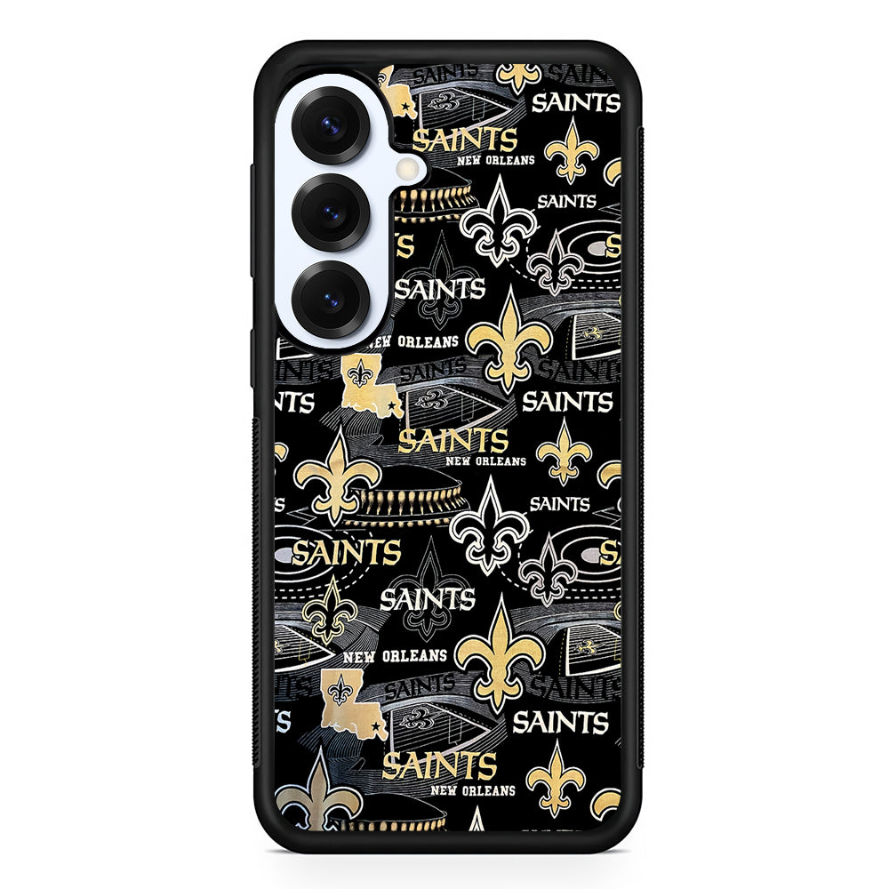 New Orleans Saints Pattern Samsung Galaxy S25 Plus Case | Slim Rubber Cover for Samsung Galaxy S25 Plus