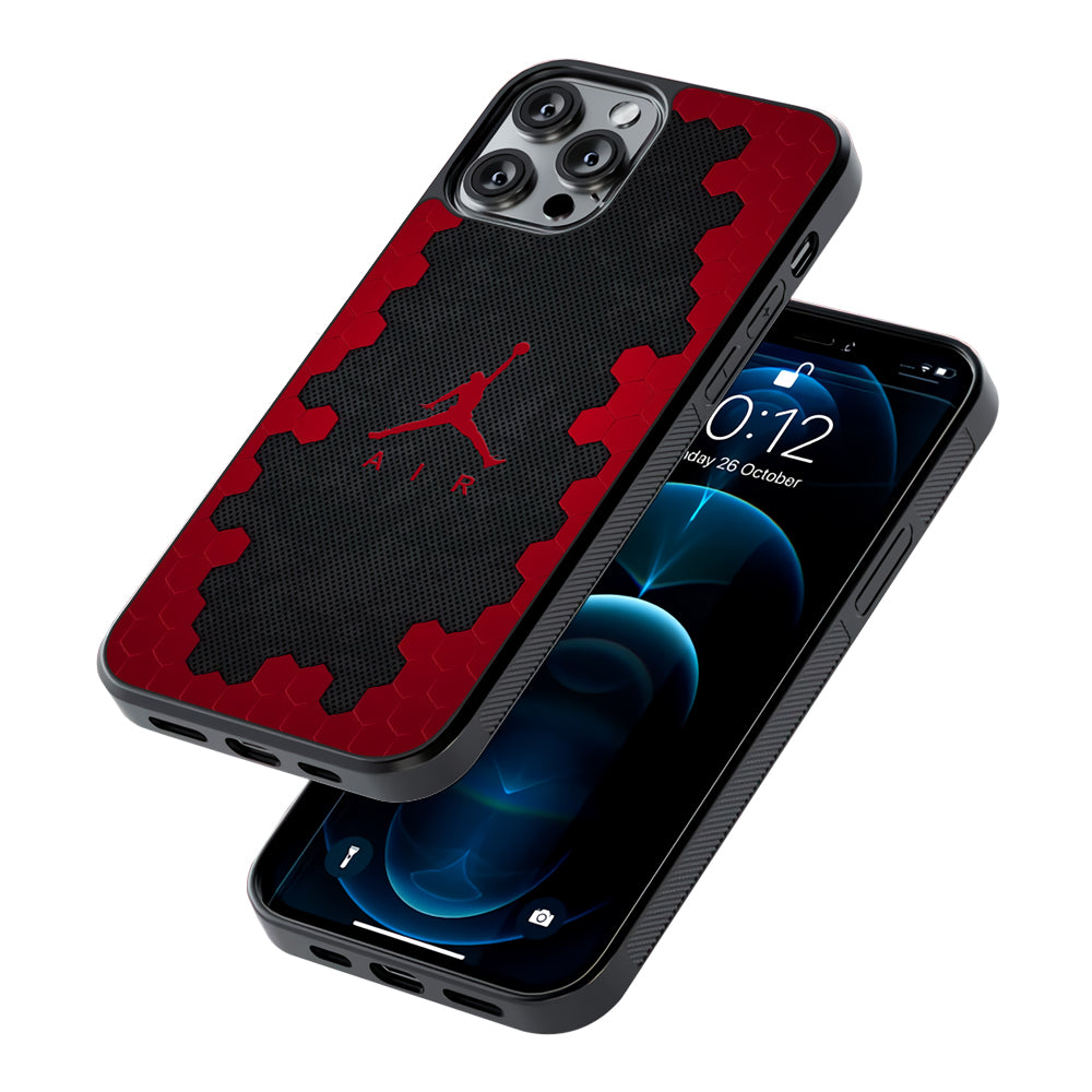 Air Jordan Red Honeycomb 2D Rubber Phone Case | Slim Protective Phone Case