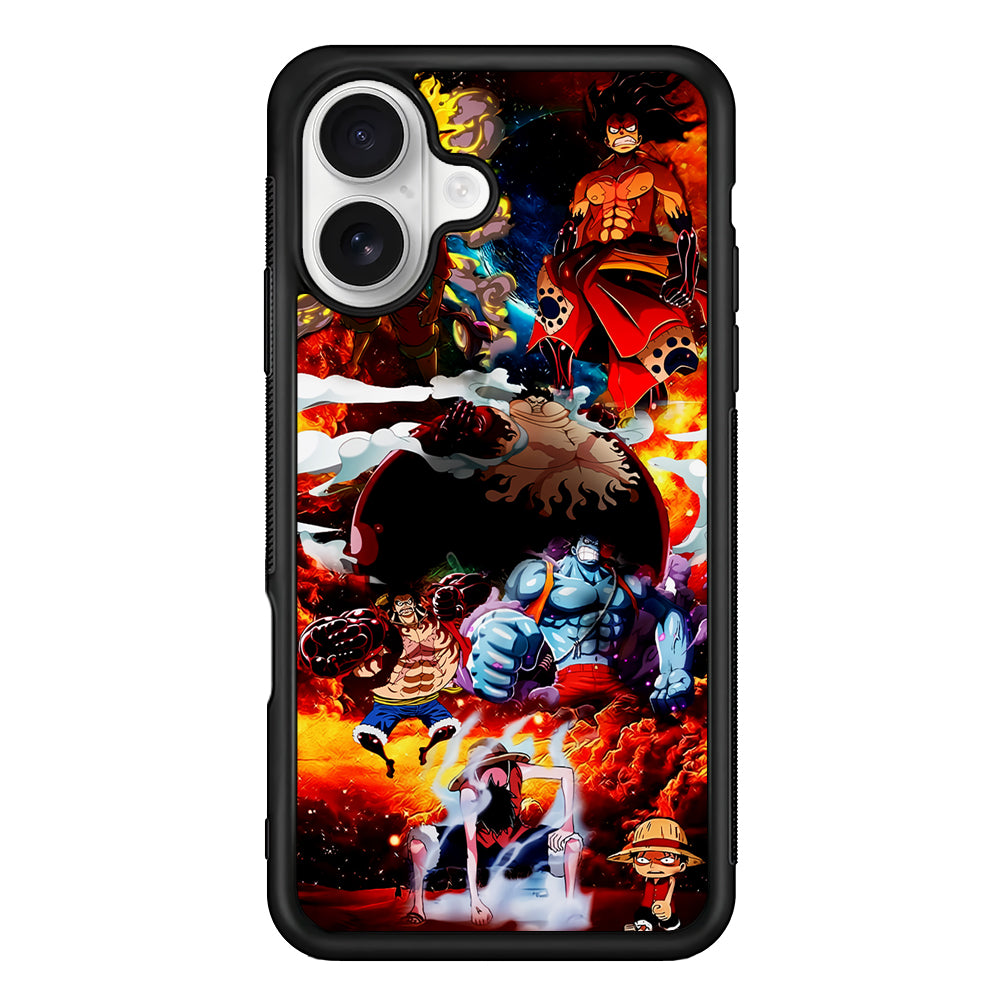 One Piece Luffy Transformation iPhone 16 Plus Case | Durable Protective Rubber Cover