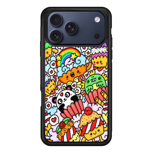 Kawaii Cupcake Graffiti Doodles iPhone 17 Pro Max Case | Slim Protective Cover for iPhone 17 Pro Max