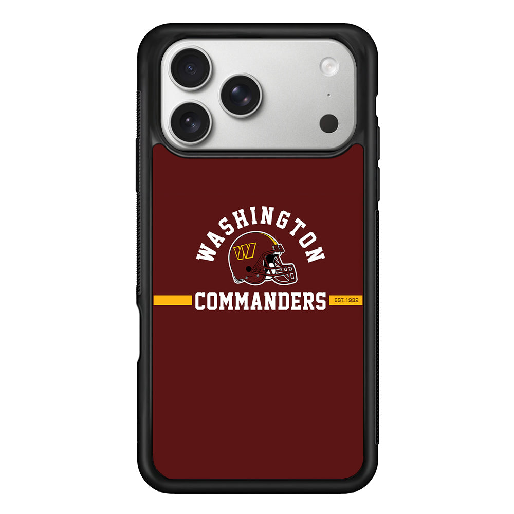 Washington Commanders Helmet iPhone 17 Pro Case | Slim Rubber Case for iPhone 17 Pro
