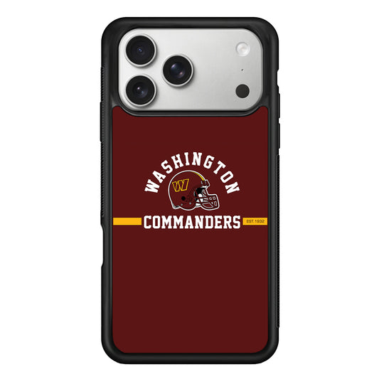 Washington Commanders Helmet iPhone 17 Pro Case | Slim Rubber Case for iPhone 17 Pro