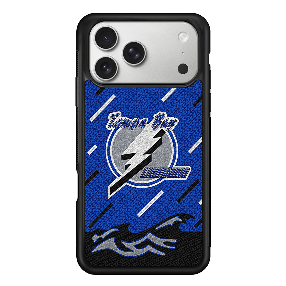 Tampa Bay Lightning Pattern iPhone 17 Pro Case | Slim Rubber Case for iPhone 17 Pro