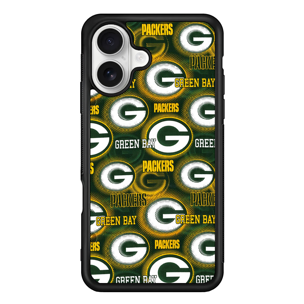 Green Bay Packers Pattern iPhone 16 Plus Case | Durable Protective Rubber Cover