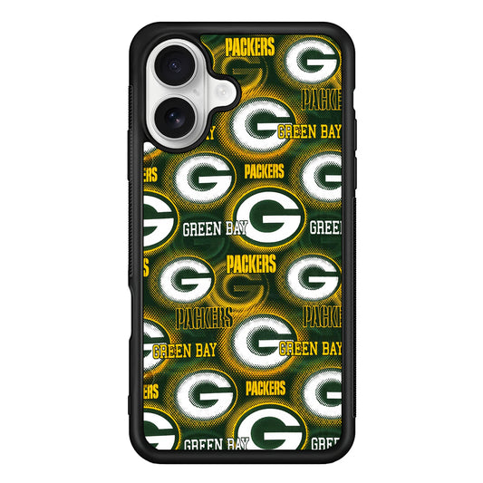 Green Bay Packers Pattern iPhone 16 Plus Case | Durable Protective Rubber Cover